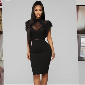 I invented class mesh midi dress - black